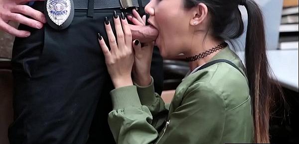  Tiny titted asian teen thief punish fucked by officer